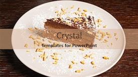  Presentation with almond - Slides having chocolate-cake-with-almond background and a coral colored foreground