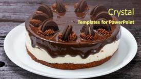  Presentation with biscuit - Presentation with chocolate-cake-with-biscuit-stuffed background and a tawny brown colored foreground