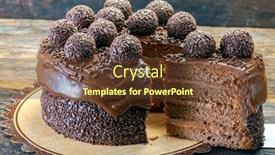  Presentation with cake - Slide deck featuring chocolate-cake-with-bonbon-bricadeiro background and a tawny brown colored foreground