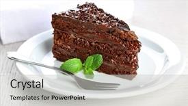  Presentation with chocolate - Slide deck enhanced with chocolate cake with chocolate cream background and a light gray colored foreground