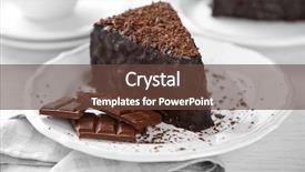  Presentation with food truck cake ice cream - PPT theme consisting of chocolate cake with chocolate cream background and a tawny brown colored foreground