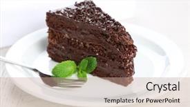  Presentation with food truck cake ice cream - Audience pleasing PPT theme consisting of chocolate cake with chocolate cream backdrop and a coral colored foreground