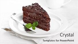  Presentation with food truck cake ice cream - Slide set consisting of chocolate cake with chocolate cream background and a white colored foreground