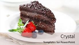  Presentation with food truck cake ice cream - Audience pleasing slide deck consisting of chocolate cake with chocolate cream backdrop and a soft green colored foreground