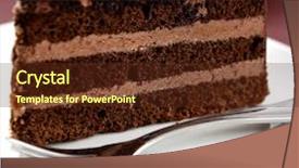  Presentation with food cocoa - Presentation design consisting of chocolate cake with cocoa piece background and a tawny brown colored foreground