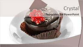  Presentation with currant - Audience pleasing theme consisting of chocolate-cake-with-fresh-currant backdrop and a soft green colored foreground