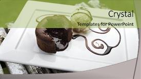  Presentation with ice cream cake - Amazing theme having chocolate cake with fresh ice cream backdrop and a yellow colored foreground