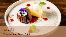  Presentation with ice cream cake - Colorful theme enhanced with chocolate-cake-with-ice-cream backdrop and a coral colored foreground