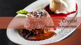  Presentation with ice cream cake - Presentation design featuring chocolate cake with ice cream background and a red colored foreground