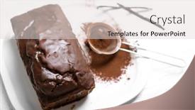  Presentation with cake and icing - Beautiful theme featuring chocolate-cake-with-icing-cocoa backdrop and a light gray colored foreground