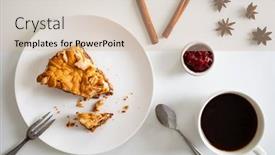  Presentation with white chocolate - Amazing slide deck having chocolate-cake-with-meringue backdrop and a soft green colored foreground