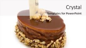  Presentation with chocolate nuts - PPT layouts consisting of chocolate cake with nuts on white background background and a white colored foreground