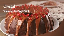  Presentation with snowball - Presentation theme featuring chocolate cake with snowball tree background and a  colored foreground