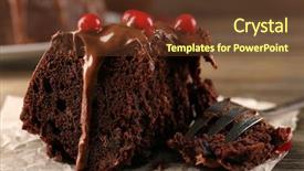  Presentation with snowball - Audience pleasing slide set consisting of chocolate cake with snowball tree backdrop and a  colored foreground