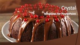  Presentation with snowball - Presentation design enhanced with chocolate cake with snowball tree background and a tawny brown colored foreground