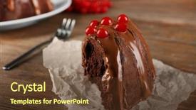  Presentation with snowball - Beautiful slides featuring chocolate cake with snowball tree backdrop and a  colored foreground