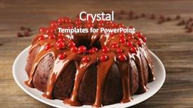  Presentation with snowball - Colorful presentation design enhanced with chocolate cake with snowball tree backdrop and a  colored foreground