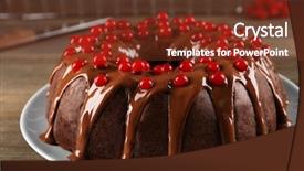  Presentation with snowball - PPT theme enhanced with chocolate cake with snowball tree background and a tawny brown colored foreground