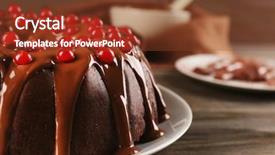  Presentation with snowball - Slide deck enhanced with chocolate cake with snowball tree background and a  colored foreground