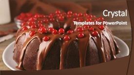  Presentation with snowball - Beautiful slides featuring chocolate cake with snowball tree backdrop and a  colored foreground