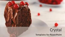  Presentation with snowball - Colorful PPT layouts enhanced with chocolate cake with snowball tree backdrop and a mint green colored foreground