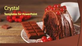  Presentation with bunsi tree - Cool new PPT theme with chocolate cake with snowball tree backdrop and a  colored foreground