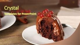  Presentation with snowball - Amazing slide set having chocolate cake with snowball tree backdrop and a  colored foreground