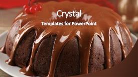  Presentation with snowball - Colorful slide deck enhanced with chocolate cake with snowball tree backdrop and a  colored foreground