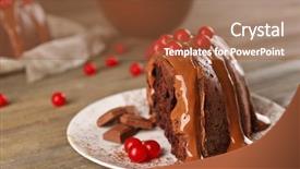  Presentation with snowball - Theme consisting of chocolate cake with snowball tree background and a  colored foreground