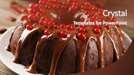  Presentation with snowball - Presentation design enhanced with chocolate cake with snowball tree background and a tawny brown colored foreground