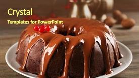  Presentation with snowball - Amazing PPT theme having chocolate cake with snowball tree backdrop and a  colored foreground