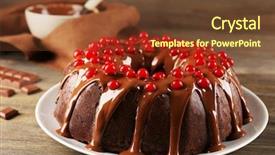  Presentation with snowball - Audience pleasing theme consisting of chocolate cake with snowball tree backdrop and a tawny brown colored foreground