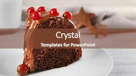  Presentation with snowball - Presentation theme having chocolate cake with snowball tree background and a  colored foreground