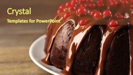  Presentation with bunsi tree - Audience pleasing slides consisting of chocolate cake with snowball tree backdrop and a tawny brown colored foreground