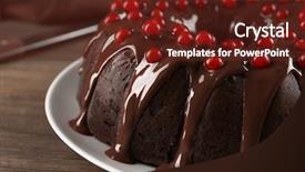  Presentation with snowball - Theme with chocolate cake with snowball tree background and a tawny brown colored foreground