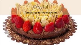  Presentation with strawberries - Presentation theme having chocolate-cake-with-strawberries-food and a yellow colored foreground