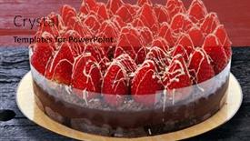  Presentation with strawberries - Presentation theme consisting of chocolate-cake-with-strawberries-food background and a red colored foreground