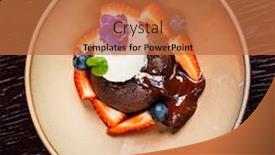  Presentation with ice cream cake - Audience pleasing presentation theme consisting of chocolate-cake-with-strawberries backdrop and a red colored foreground