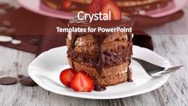  Presentation with chocolate strawberry - Colorful slides enhanced with chocolate cake with strawberry backdrop and a tawny brown colored foreground