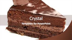  Presentation with cake brownies - PPT theme with chocolate cake background and a tawny brown colored foreground