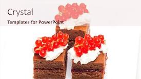  Presentation with cream - Colorful theme enhanced with chocolate-cakes-with-redcurrant backdrop and a lemonade colored foreground