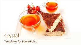  Presentation with cherry - Beautiful slide deck featuring chocolate-cakes-with-tea backdrop and a cream colored foreground