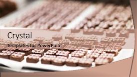  Presentation with chocolate shop - Amazing PPT layouts having chocolate candies at confectionery shop backdrop and a coral colored foreground