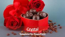  Presentation with chocolate - Amazing slide deck having chocolate candies in gift box backdrop and a  colored foreground