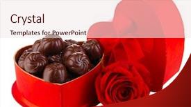  Presentation with an open gift box - Slides consisting of chocolate candies in gift box background and a sky blue colored foreground