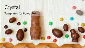  Presentation with shape - Amazing slides having chocolate candies in the shape backdrop and a  colored foreground