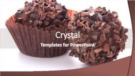  Presentation with peppermint candy cane on white - Presentation theme having chocolate candies isolated on white background and a tawny brown colored foreground