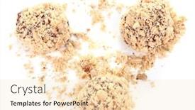  Presentation with peanuts - Slide set featuring chocolate-candies-with-chopped-peanuts background and a lemonade colored foreground