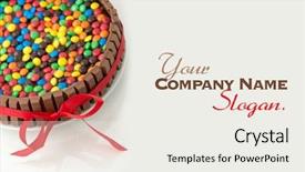  Presentation with candy - Audience pleasing presentation theme consisting of chocolate candy cake attached backdrop and a white colored foreground