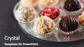  Presentation with candy - Presentation design consisting of chocolate candy background and a dark gray colored foreground